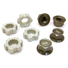 Integy Billet Machined 24mm Wheel Adapters & 17mm Wheel Nuts, Gun Metal - Traxxas X-Maxx