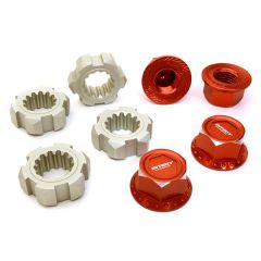 Integy Billet Machined 24mm Wheel Adapters & 17mm Wheel Nuts, Red - Traxxas X-Maxx