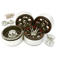 Billet Machined 1.9 D6 Spoke Wheels w/ 0 & +3 Adapters, Gun Metal/Black - Traxxas TRX-4