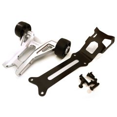 Integy Billet Machined Wheelie Bar Kit (double wheels), Silver - Traxxas X-Maxx