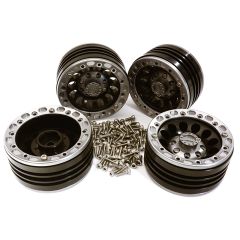 Billet Machined 1.9 Alloy Wheels, Silver/Black - Traxxas TRX-4