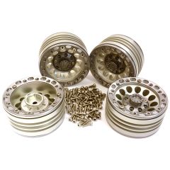 Billet Machined 1.9 Alloy Wheels, Silver/Gun - Traxxas TRX-4