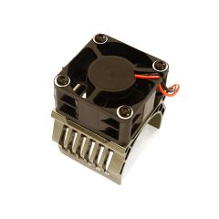 Integy 42mm Motor Heatsink + 40x40mm Cooling Fan 16k rpm - 1/10 Traxxas & Arrma - Grijs