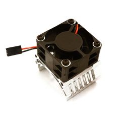 Integy 42mm Motor Heatsink+40x40mm Cooling Fan 16k rpm - 1/10 Traxxas & Arrma - Zilver