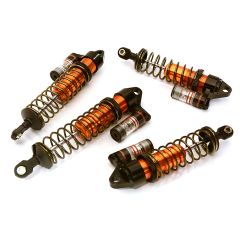 Integy Billet Machined Piggyback shock set, Orange - Traxxas Stampede 4x4 & Rustler 4x4