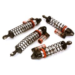 Integy Billet Machined Piggyback shock set, Silver - Traxxas Stampede 4x4 & Rustler 4x4