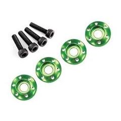 Wheel nut washer, machined aluminium, green / 3x12mm CS (4) (TRX-7668G)