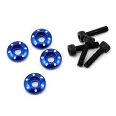 Wheel nut washer, machined aluminium, blue / 3x12mm CS (4) (TRX-7668)