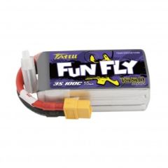 GensAce Tattu FunFly Lipo 100c 11.1 Volt 1550mah Met XT60 Stekker