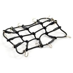 Luggage Net w/Hooks L130mm / W110mm (Unstretched) - Zwart