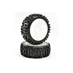 Fastrax Rock Block banden op witte 12 spaaks velgen voor 1/8 buggy