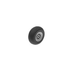 Vliegtuig wielen, Rubber met Nylon velg, 38mm, As Diameter 3mm (2 st)