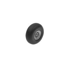 Vliegtuig wielen, Rubber met Nylon velg, 44mm, As Diameter 3mm (2 st)