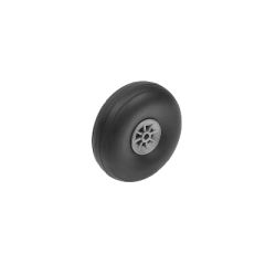 Vliegtuig wielen, Rubber met Nylon velg, 57mm, As Diameter 3mm (2 st)