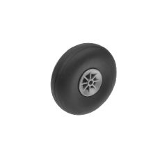 Vliegtuig wielen, Rubber met Nylon velg, 70mm, As Diameter 4mm (2 st)