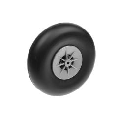 Vliegtuig wielen, Rubber met Nylon velg, 125mm, As Diameter 5mm (2 st)