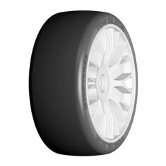 GRP GT T04 SLICK - XM5 Medium - Mounted on New Rigid White Wheel - 1 Pair