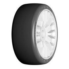 GRP GT T04 Slick - XM4 Ultra Medium - Mounted on New Rigid White Wheel - 1 Pair