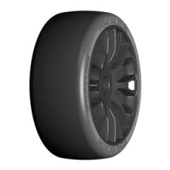 GRP GT T04 Slick - XM7 Medium hard - Mounted on New Flex Black Wheel - 1 Pair