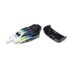 Losi - Body & Wing, Black/White: Mini-B (LOS210020)