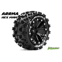 Louise ST-MCROSS Banden Set - 2.8" Velgen Zwart - Hex 14mm (electro 4WD: FR/RR)