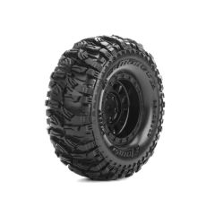 Louise CR Mallet 1/18 & 1/24 Scale 1.0 Crawler Tire Super Soft / Black Rim - Hex 7mm