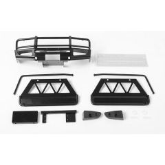 RC4WD Trifecta Front Bumper, Sliders and Side Bars for Land Cruiser LC70 Body (Black) (VVV-C0412)