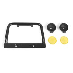 RC4WD Steel Push Bar Front Bumper W/ Yellow Flood Lights for RC4WD Gelande II 2015 Land Rover Defender D90 (VVV-C1122)