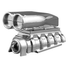 RPM Shotgun style mock Intake & blower set voor 1/8 en 1/10 bodies - Chrome