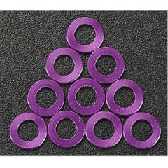 Aluminium washer 3 x 6 x 0.75mm (purple/10 pcs)