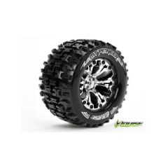 Louise MT-Pioneer Banden Set - 2.8" Velgen Chrome - 1/2" Offset - Hex 12mm (electro 2WD: FR, electro 4x4: FR/RR, nitro 2WD RR)