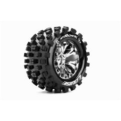 Louise MT-Rock Banden Set - 2.8" Velgen Chrome - 1/2" Offset - Hex 12mm (electro 2WD: FR, electro 4x4: FR/RR, nitro 2WD RR)