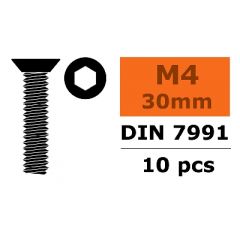 Verzonken schroef met binnenzeskant, M4X30, Staal (10st)