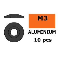 Aluminium Washer voor M3 Button Head Screws (BD: 15mm) - Gun Metal - 10st