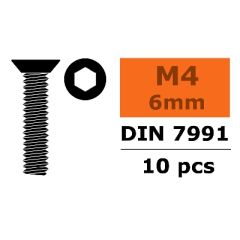 Verzonken schroef met binnenzeskant, M4X6, Staal (10st)