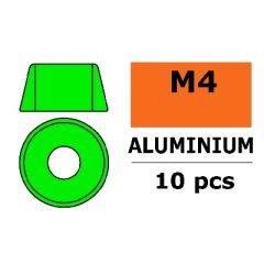 Aluminium Washer voor M4 Socket Head Screws (BD: 10mm) - Groen - 10st