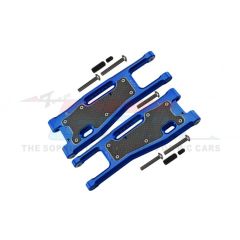 GPM - Traxxas Sledge Aluminium 6061-T6 Front Lower Arms Set, Blue + Carbon Fibre Dust Proof Protection Plate