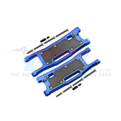 GPM - Traxxas Sledge Aluminium 6061-T6 Rear Lower Arms Set, Blue + Carbon Fibre Dust Proof Protection Plate