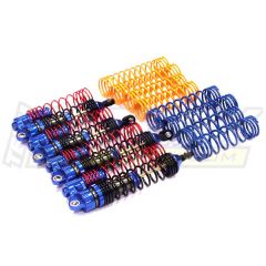 Integy XSR2 HeavyDuty Piggyback Shock Set w/ Ti-Nitride Shaft, Blauw - Traxxas Slash/Rustler/Stampede