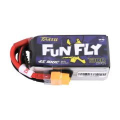 GensAce Tattu FunFly Lipo 100c 14,8 volt 1300mah met XT60 Stekker