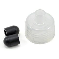 Rebuild kit, fuel filler bottle (includes bottle lid (1) and dispensing tube caps, rubber (2) (fits 8mm or 5/16" dispensing tube))