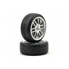 Tires and wheels, assembled, glued (Rally wheels, satin, 1.9 Gymkhana slick tires) (2)