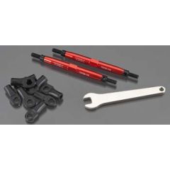 Toe links, Slayer Pro 4X4 (Tubes 7075-T6 aluminum, red) (88mm, fits front or rear) (2)/ rod ends, rear (4)/ rod ends, front (4)/ wrench (1)