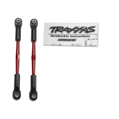 Turnbuckles, aluminum (red-anodized), toe links, 61mm (2)(assembled with rod ends & hollow balls) (fits stampede) (requires 5mm aluminum wrench #5477)