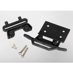 Bumper, front / bumper mount, front / 4x23mm RM (2)/ 3x10mm RST (2) (black)