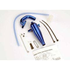 Aluminum Tuned Pipe & Header Set (blue-anodized)