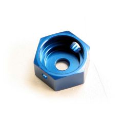 Brake adapter, hex aluminum (blue) (for t-maxx steel constant-velocity center driveshafts)