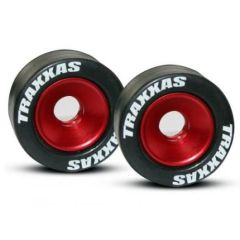 Wheels, aluminum (red-anodized) (2)/ 5x8mm ball bearings (4)/ axles (2)/ rubber tires (2)