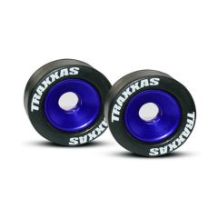 Wheels, aluminum (blue-anodized) (2)/ 5x8mm ball bearings (4)/ axles (2)/ rubber tires (2)