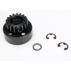 Clutch bell (17-tooth)/5x8x0.5mm fiber washer (2)/ 5mm e-clip (requires 5x11x4mm ball bearings part #4611) (1.0 metric pitch)